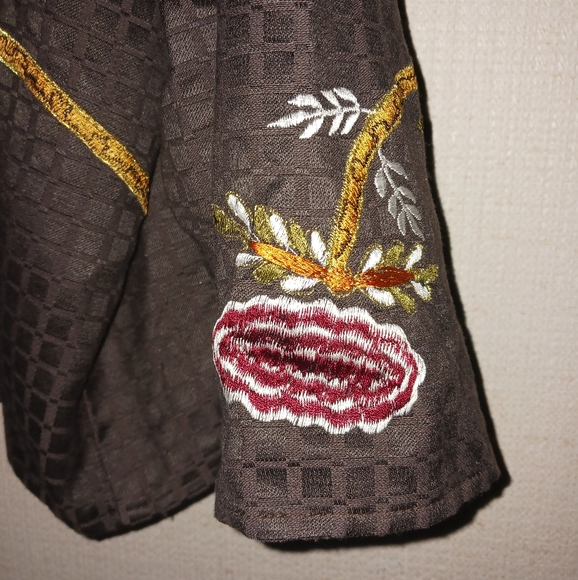 LIKE NEW Vtg Alex Kim Bohemian Embroidered Button Down Jacket Top - Picture 4 of 11